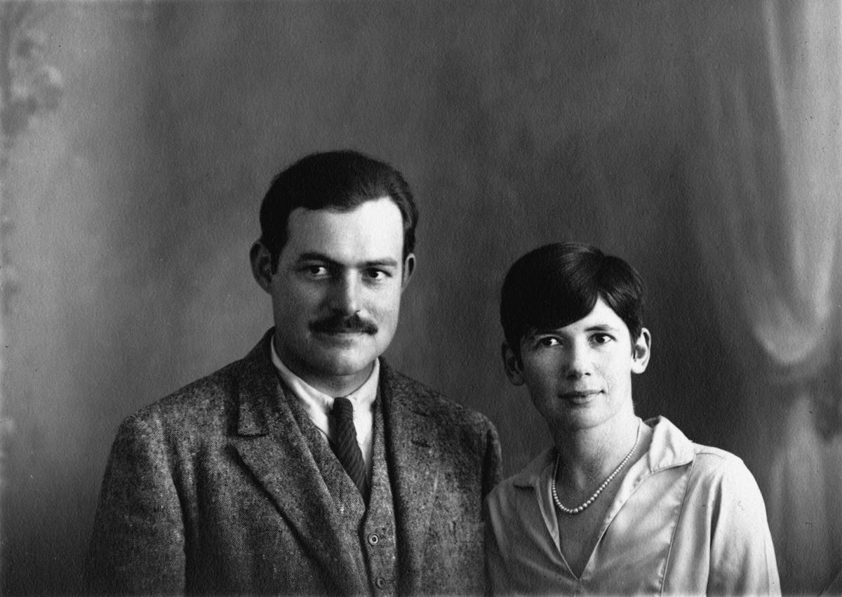 Ernest Hemingway and with his second wife, Pauline Pfeiffer. Photo taken on their wedding day. Paris, France, May 10, 1927. Cr: Ernest Hemingway Collection. John F. Kennedy Presidential Library and Museum, Boston