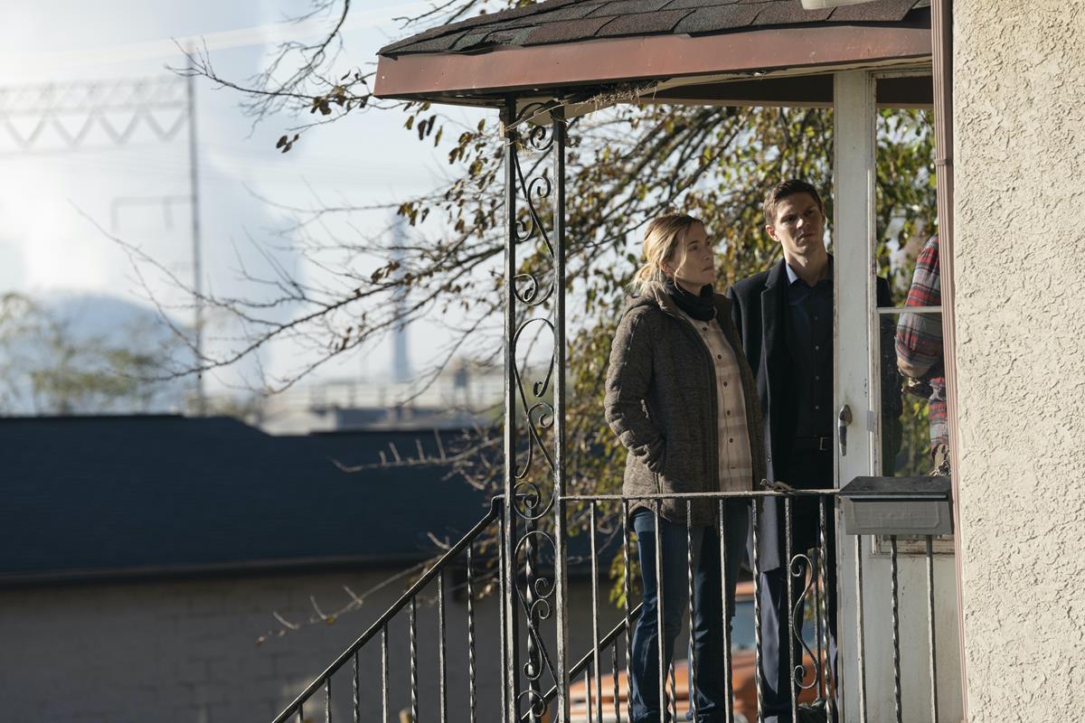 Kate Winslet and Evan Peters in “Mare of Easttown.” Cr: HBO