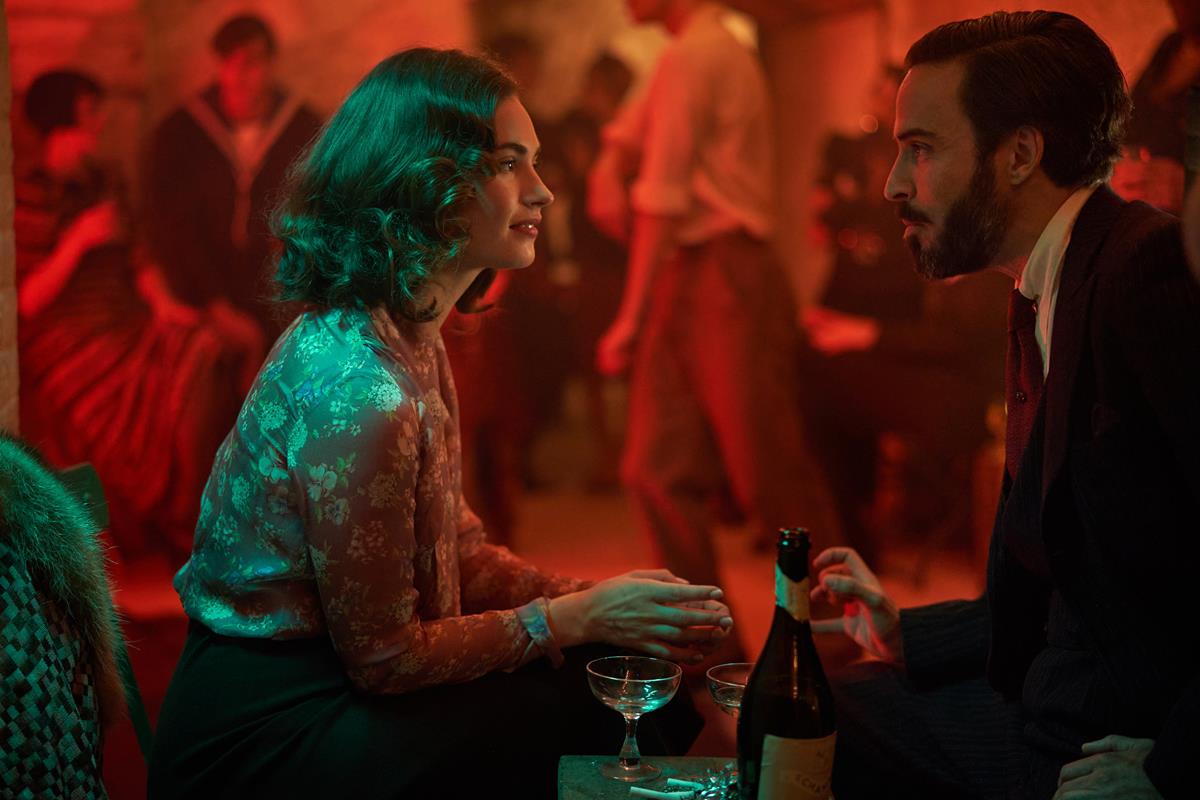 Lily James as Linda Radlett and Assaad Bouab as Fabrice De Sauveterre in “The Pursuit of Love.” Cr: Robert Viglasky/BBC