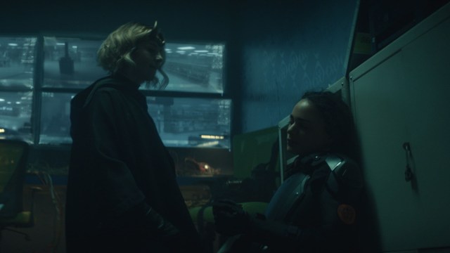 Sylvie (Sophia Di Martino) and Hunter C-20 (Sasha Lane) in Episode 3 of Marvel Studios' “Loki.” Cr: Marvel Studios