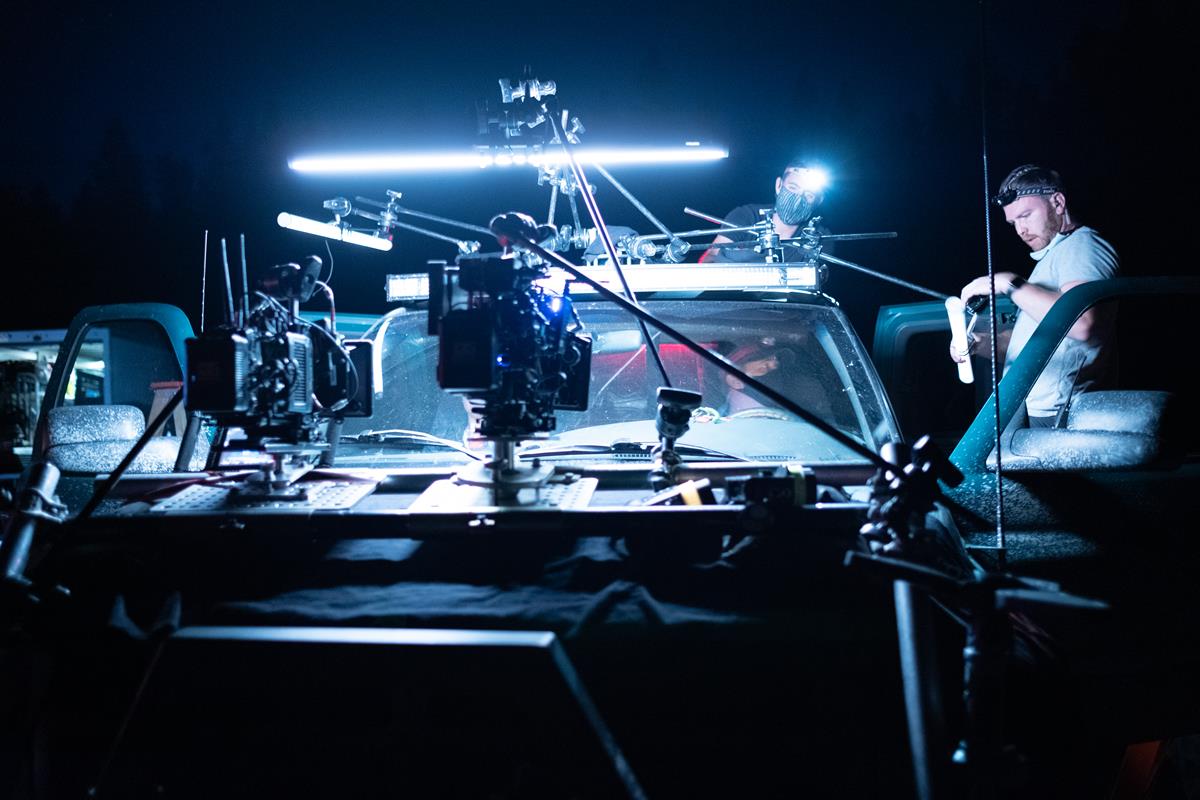 Behind the scenes of director Neill Blomkamp’s “Demonic.” Cr: IFC Midnight