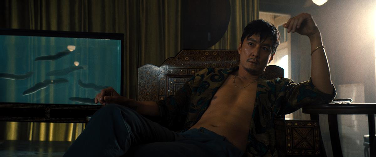 Daniel Wu as Saint Joe in “Reminiscence.” Cr: Warner Bros. Pictures