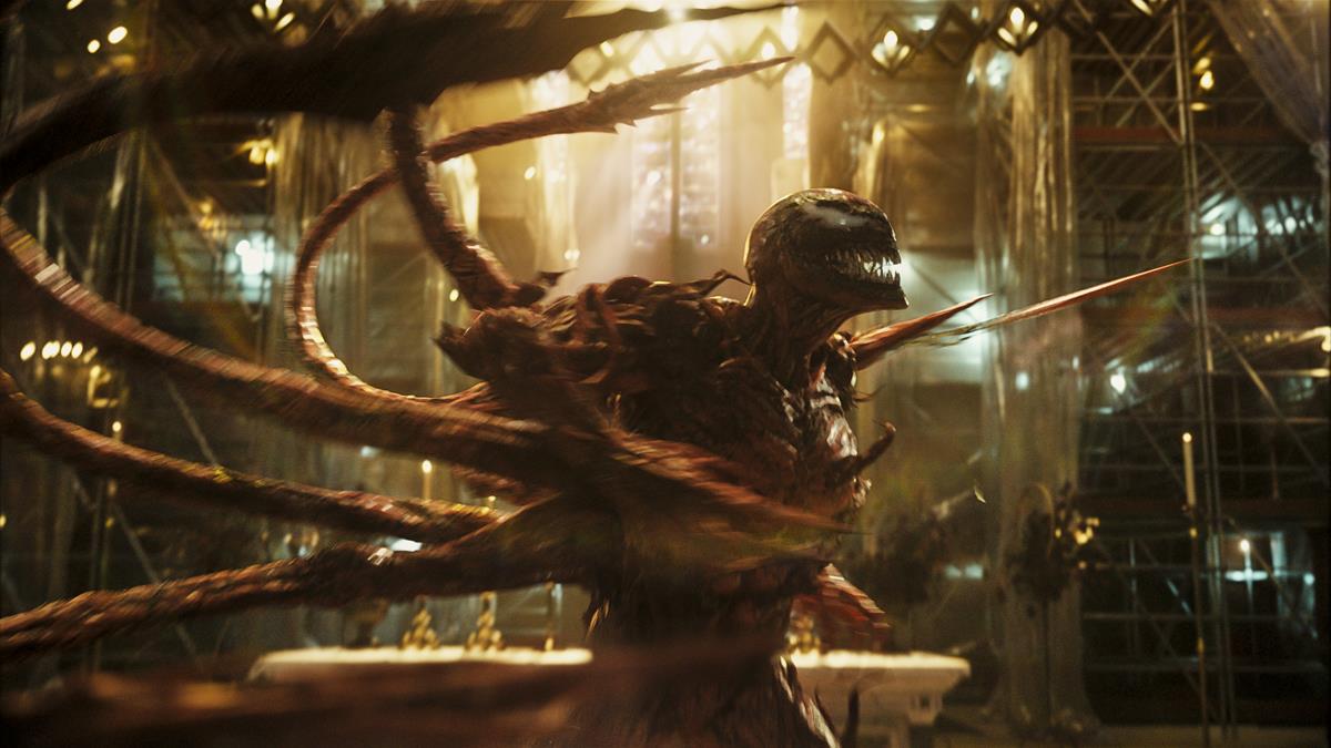 Woody Harrelson as Carnage in “Venom: Let There Be Carnage.” Cr: Sony Pictures