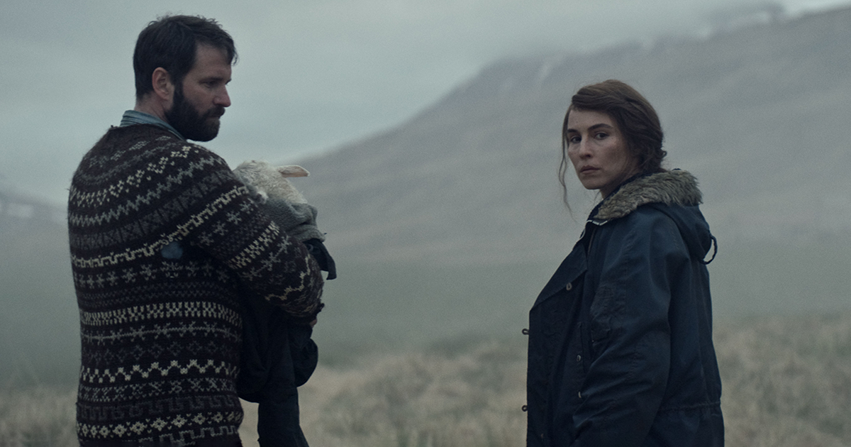 Hilmir Snær Guðnason as Ingvar and Noomi Rapace as Maria in director Valdimar Jóhannsson’s “Lamb.” Cr: A24