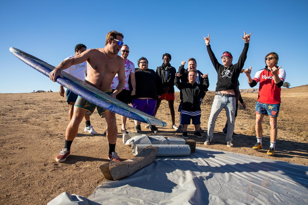 Sean "Poopies" McInerney, Jasper, Danger Ehren, Zach Holmes, Eric Manaka, Wee Man, Preston Lacy, Steve-O, and Dave England in director Jeff Tremaine’s “Jackass Forever.” Cr: Paramount Pictures/MTV Entertainment Studios