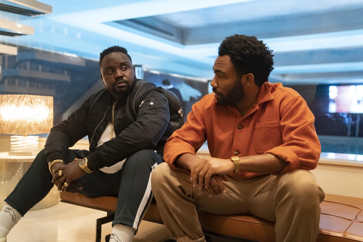 Brian Tyree Henry as Alfred "Paper Boi" Miles and Donald Glover as Earnest “Earn” Marks in season 3 of “Atlanta.” Cr: Oliver Upton/FX