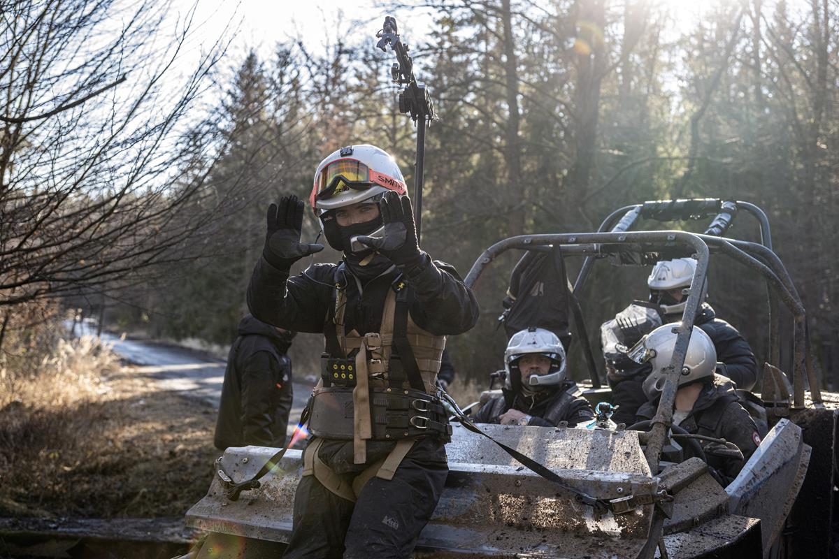 Director Sam Hargrave on the set of “Extraction 2.” Cr: Jasin Boland/Netflix