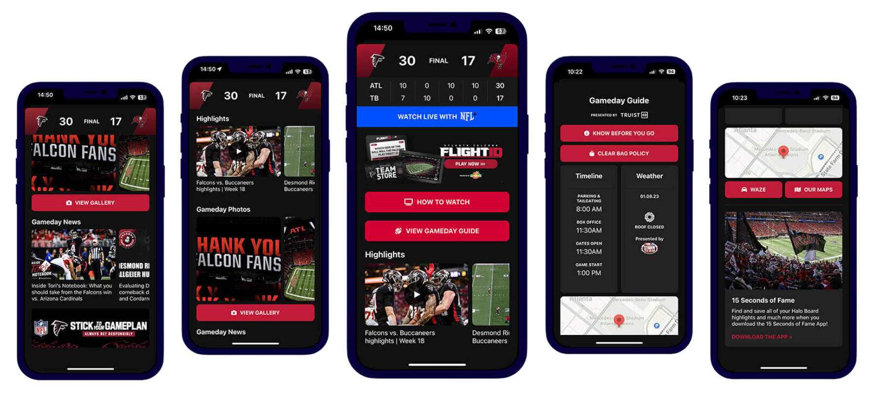 The Atlanta Falcons app, developed by Rover