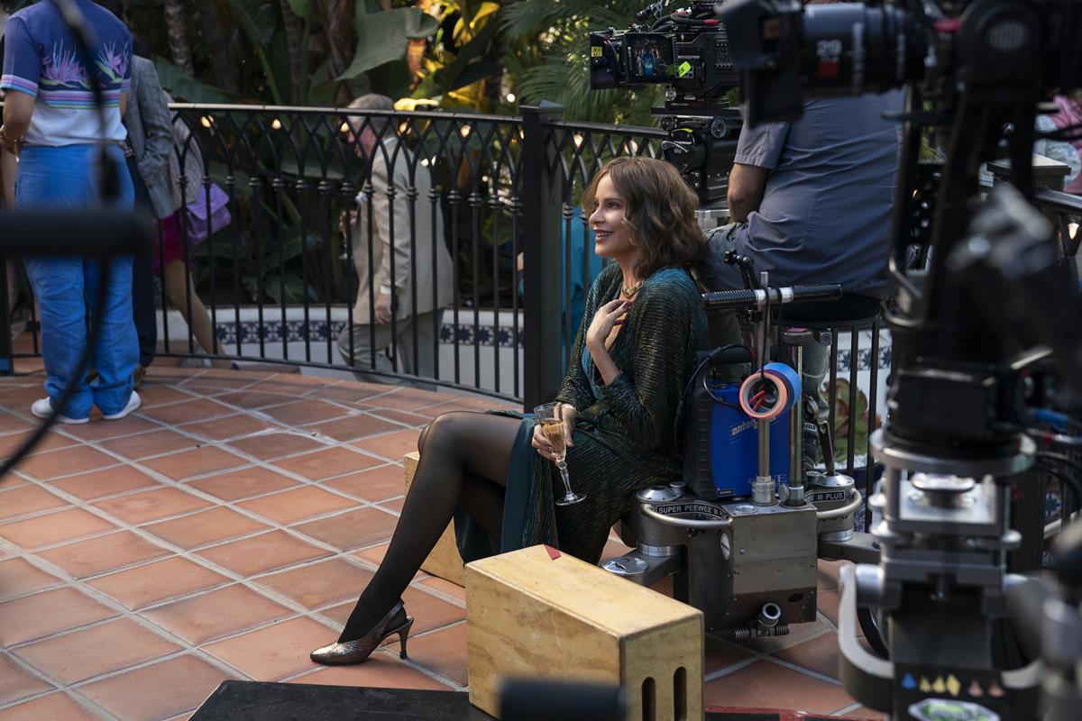 Sofia Vergara behind the scenes of “Griselda.” Cr: Elizabeth Morris/Netflix