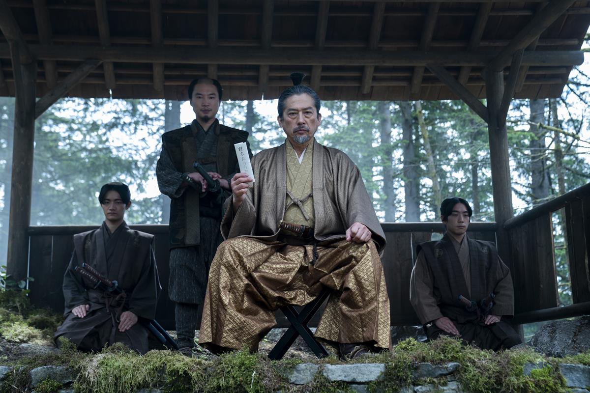 Hiroto Kanai as Kashigi Omi and Hiroyuki Sanada as Yoshii Toranaga in “Shōgun.” Cr: Katie Yu/FX